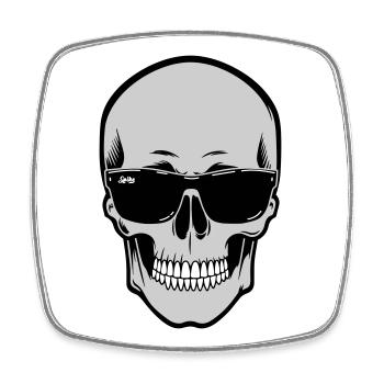 Skull with Sunglasses Graphic - Square fridge magnet - white - Front