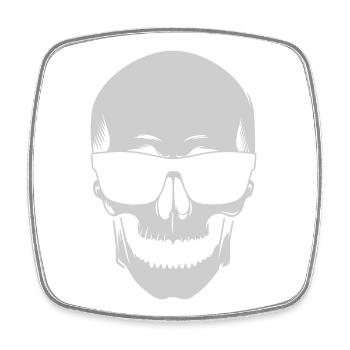 Sunglasses Skeleton Noir - Square fridge magnet - white - Front