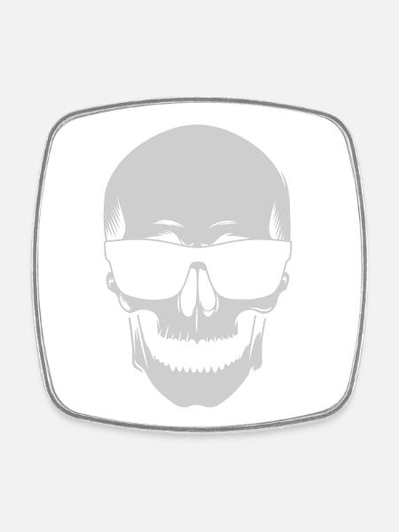 Sunglasses Skeleton Noir - Square fridge magnet - white
