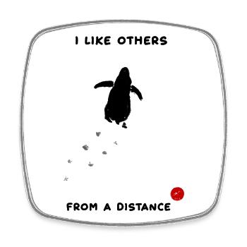 I like others. From a distance - Viereckiger Kühlschrankmagnet - Weiß - Vorne