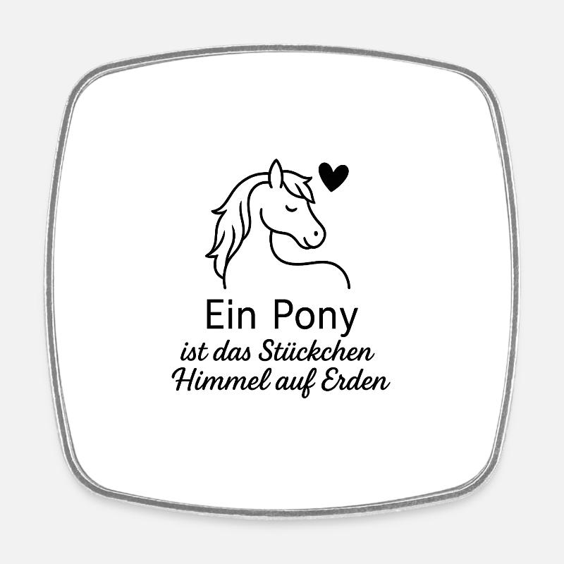 Pony Heart Hand Drawing Saying - Square fridge magnet - white
