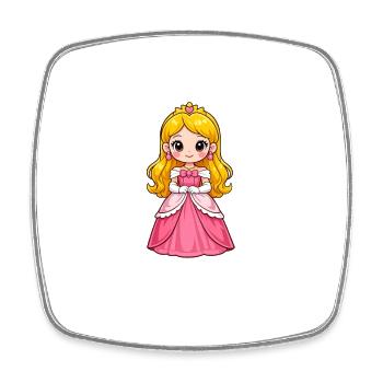 Petite Princesse en Rose - Magnet carré - blanc - Devant
