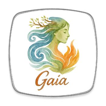 Gaia – Mutter Natur – Baum des Lebens - Viereckiger Kühlschrankmagnet - Weiß - Vorne
