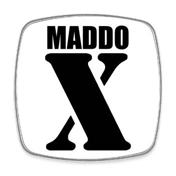 Maddox – First Name Design | Minimal Typography - Viereckiger Kühlschrankmagnet - Weiß - Vorne