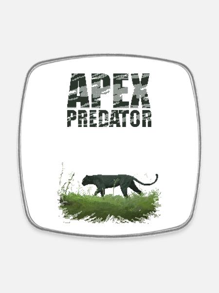 Retro Pixel Art Apex Predator - Viereckiger Kühlschrankmagnet - Weiß
