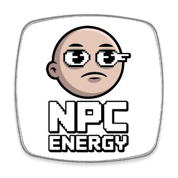 NPC Energie Pixel Pop - Viereckiger Kühlschrankmagnet - Weiß - Vorne