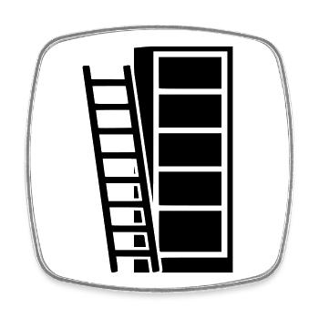 Bücherregal Leiter Bibliothek - Viereckiger Kühlschrankmagnet - Weiß - Vorne