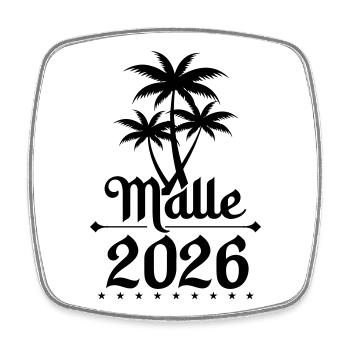 Malle 2026 - Square fridge magnet - white - Front