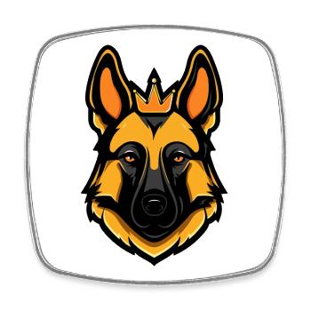 German Shepherd Dog Crown - Square fridge magnet - white - Front