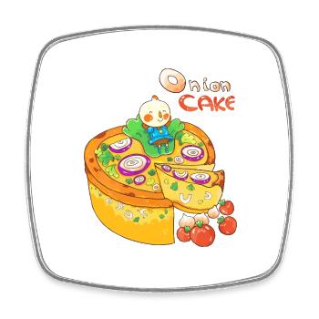 Tarte à l’oignon - Magnet carré - blanc - Devant