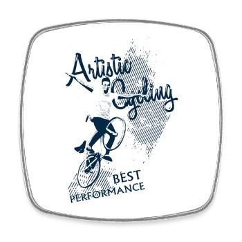 Artistic cycling, artistic cycling, indoor cycling - Square fridge magnet - white - Front