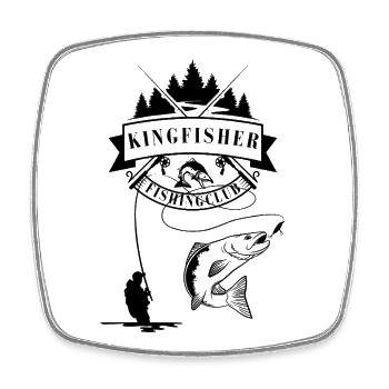 Sigura Design Eisvögel - Viereckiger Kühlschrankmagnet - Weiß - Vorne