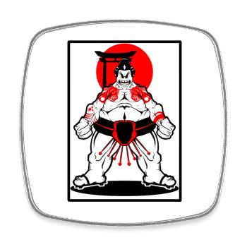 Sumo Warrior - Square fridge magnet - white - Front