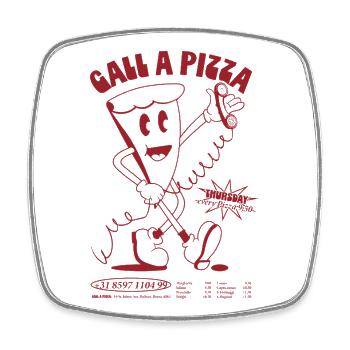 Call A Pizza - Viereckiger Kühlschrankmagnet - Weiß - Vorne