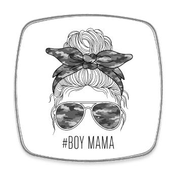 Boys Mom - Square fridge magnet - white - Front