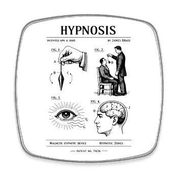 Design des Hypnose-Bauplans - Viereckiger Kühlschrankmagnet - Weiß - Vorne