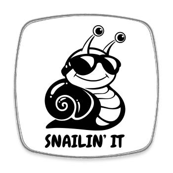 Escargot – Escargot Cool - Magnet carré - blanc - Devant