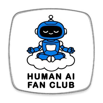 Human AI Fan Club - Viereckiger Kühlschrankmagnet - Weiß - Vorne