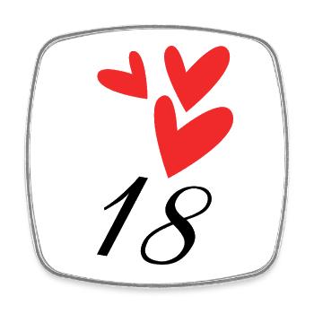 18. 18 JAHRE ALT. 18-JÄHRIGES JUBILÄUM. 18. GEBURTSTAG. - Viereckiger Kühlschrankmagnet - Weiß - Vorne