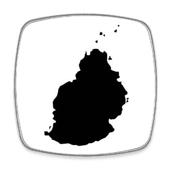 Mauritius-Karte - Viereckiger Kühlschrankmagnet - Weiß - Vorne