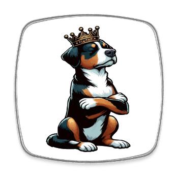 Appenzeller Sennenhund Sennenhunde Sennenhundmama - Viereckiger Kühlschrankmagnet - Weiß - Vorne