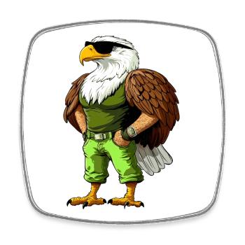 Cooler Adler  - Viereckiger Kühlschrankmagnet - Weiß - Vorne