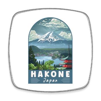 Découvrez Hakone au Japon : paysage artistique de voyage - Magnet carré - blanc - Devant