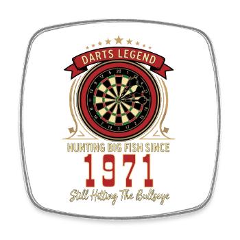 T-shirt Darts anniversaire 1971, T-shirt Darts Legend - Magnet carré - blanc - Devant