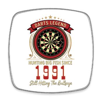 Darts T-Shirt 1991 Geburtstag, Darts Legende Shirt - Viereckiger Kühlschrankmagnet - Weiß - Vorne