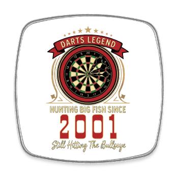 T-shirt Darts anniversaire 2001, T-shirt Darts Legend - Magnet carré - blanc - Devant