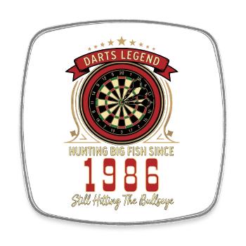T-shirt Darts anniversaire 1986, Darts Legend Shirt - Magnet carré - blanc - Devant