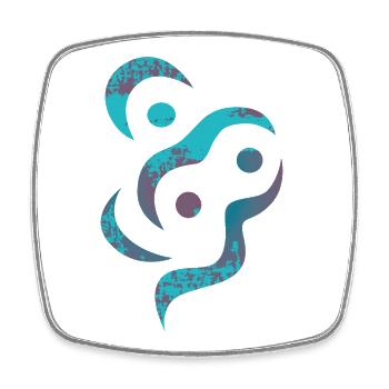 Yoga design_16 - Square fridge magnet - white - Front