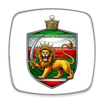 Lion with Sword Coat of Arms Persia - Square fridge magnet - white - Front