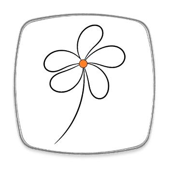 FLEUR. ANNIVERSAIRE. HAPPY BIRTHDAY. JOYEUX ANNIV - Magnet carré - blanc - Devant