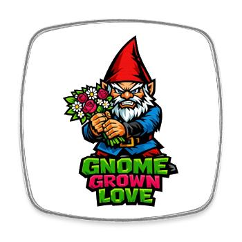 Böser Gnom, Dunkler Gnom, Goth-gnom, Lustiger Gnom - Viereckiger Kühlschrankmagnet - Weiß - Vorne