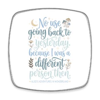 Inspirierendes Zitat – "Yesterday" (Gestern) - Square fridge magnet - white - Front