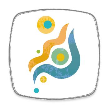 Yoga design_44 - Magnet carré - blanc - Devant