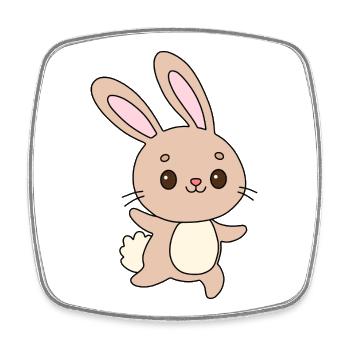 Pastel Bunny Cheer - Magnet carré - blanc - Devant
