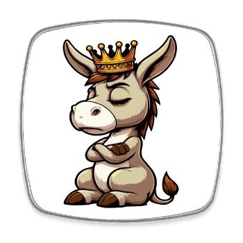 Donkey Donkey Donkey Holder Muli Long-Eared Donkey Muli - Square fridge magnet - white - Front
