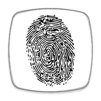 empreinte digitale - Magnet carré - blanc - Devant