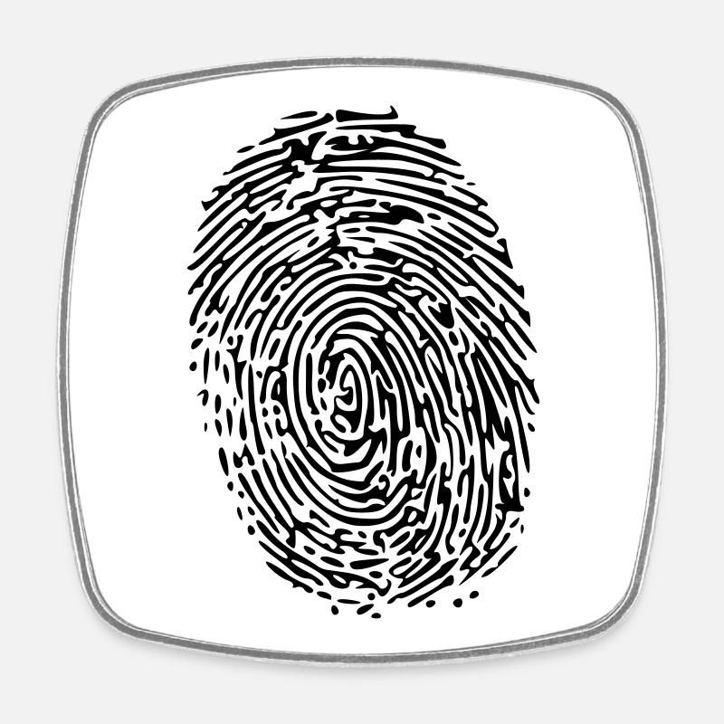 empreinte digitale - Magnet carré - blanc