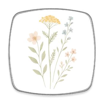 Wilde Blumenkraft Wasserfarben - Viereckiger Kühlschrankmagnet - Weiß - Vorne