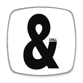 Und & Chill Typografie Minimal - Viereckiger Kühlschrankmagnet - Weiß - Vorne