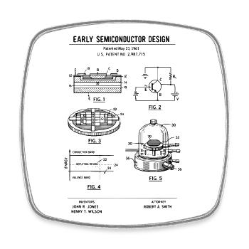Conception précoce d’impression à semi-conducteurs brevet T- - Magnet carré - blanc - Devant
