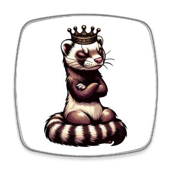 Furet Ferret Holder Furet Propriétaire - Magnet carré - blanc - Devant