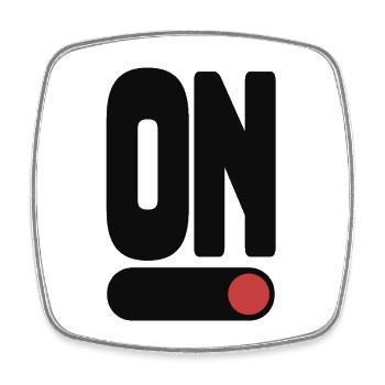ON Power Statement Typography Shirt - Square fridge magnet - white - Front