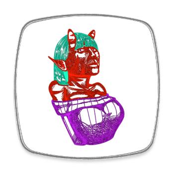Crimson Demon  - Square fridge magnet - white - Front