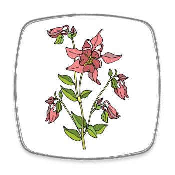 Fleur - Magnet carré - blanc - Devant