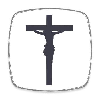 Jésus silhouette de croix - Magnet carré - blanc - Devant