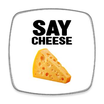 Joie en coin de fromage - Magnet carré - blanc - Devant